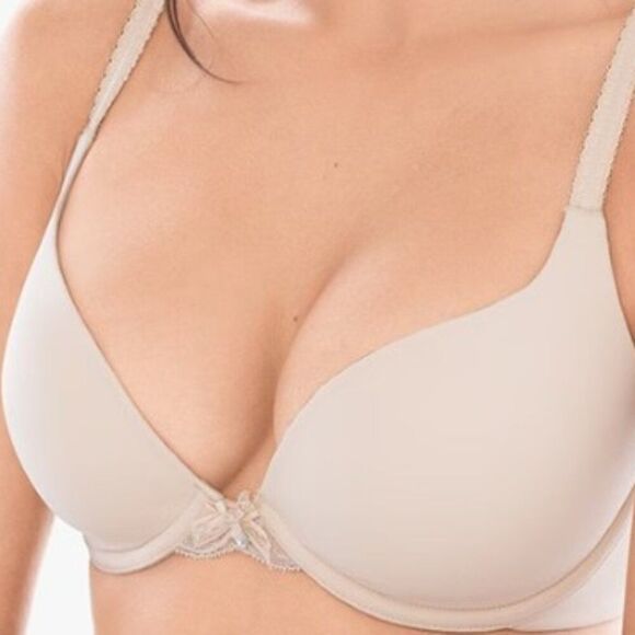LE MYSTERE Sophia Lace T Back Bra 30DD T Shirt Bra 30E Almond Nude 570204749 NWT - Picture 1 of 11